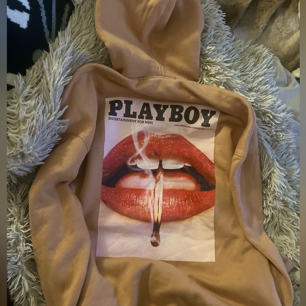 Playboy X Missguided Oversized Camel Hoodie